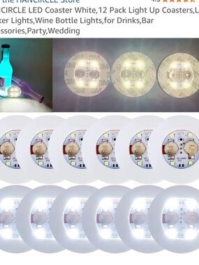 LED Light-Up Drink Coasters - White (Pack)